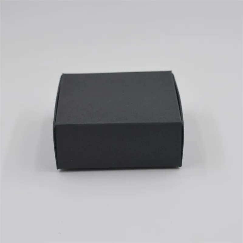 ブラックラップクラフトクラフトペーパーパッケージボックスウェディングパーティー手作りソープボックス用の小さなギフトキャンディジュエリーパッケージボックス210402246V