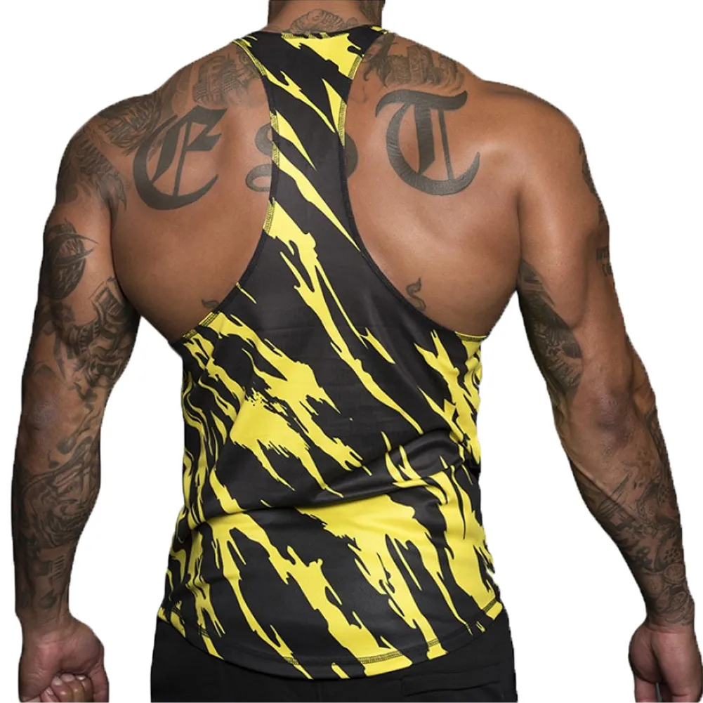 Gym Men Bodybuilding camo senza maniche canotte singolo top muscolare stringer atletico fitness top vestiti estivi6649774