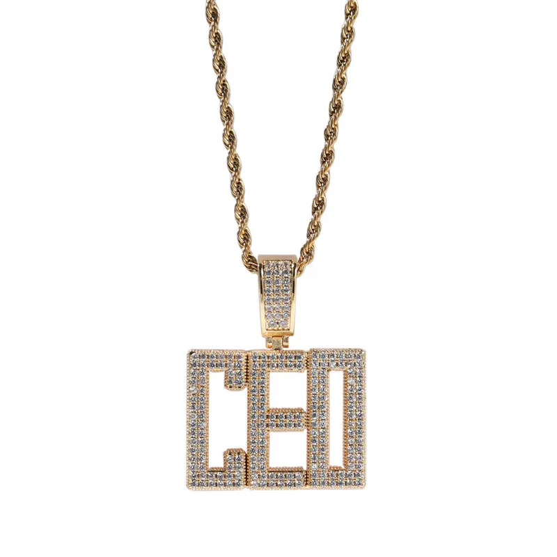 Sólido pequena letra nome personalizado colar pingente ouro prata banhado masculino hip hop jóias gift259g