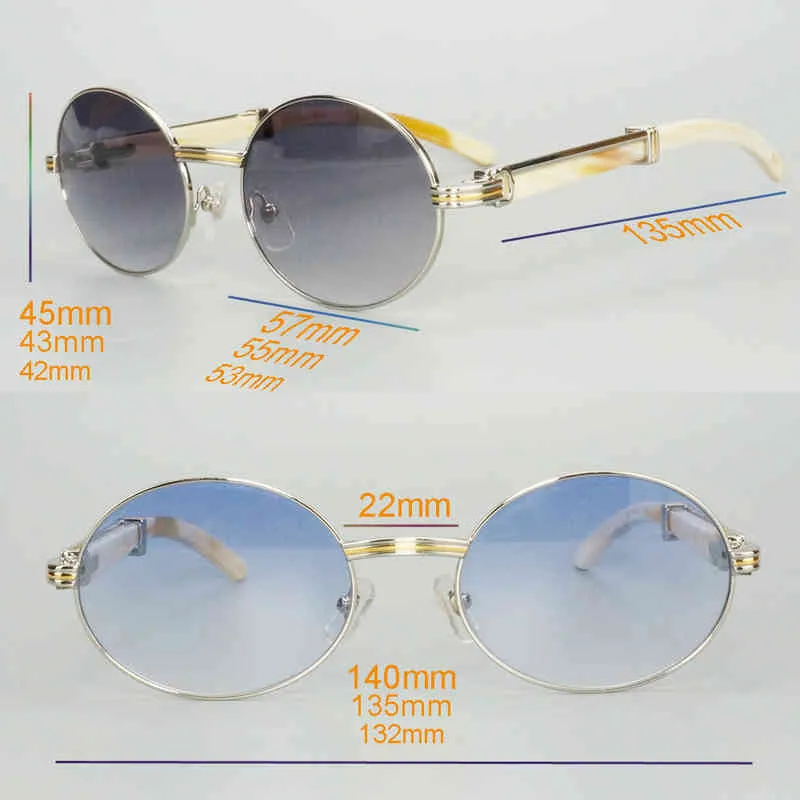 2024 Designer de luxe au large de concepteur de luxe Nouveaux lunettes de soleil masculines et femmes au large des lunettes de soleil ovales ovales de lune blanche claire les lunettes de corde rétro round gafas transparents