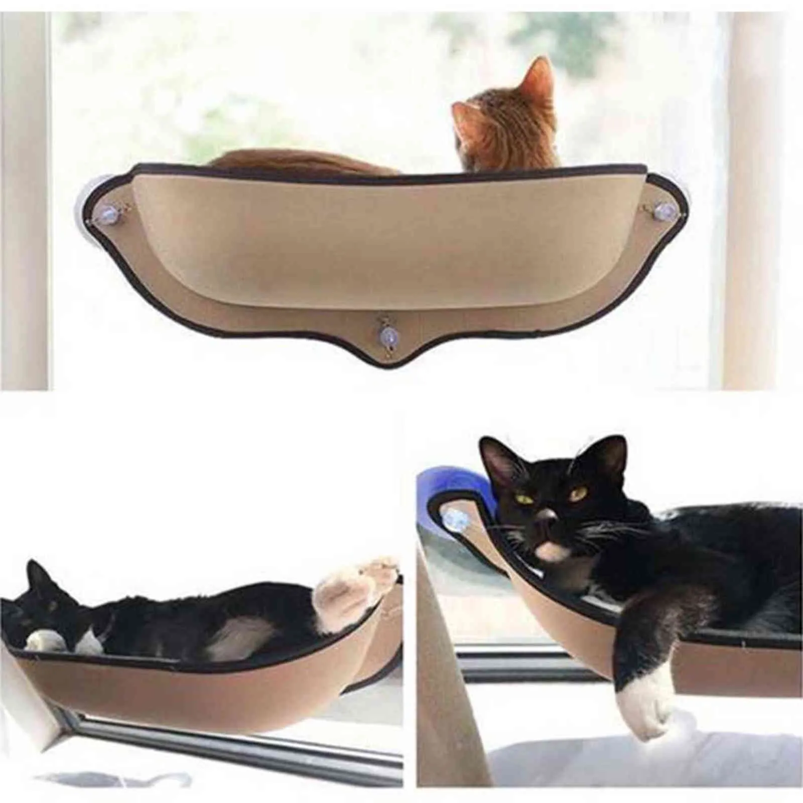 Janela de gato Hammock com ventosas fortes Pet Kitty pendurado cama de dormir confortável furão morno gaiola cadeiras de segurança 211111