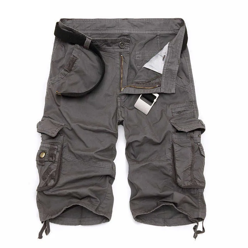 iSurvivor été hommes Camo Cargo Shorts coton militaire Camouflage mâle survêtement hommes marque vêtements grande taille 210714