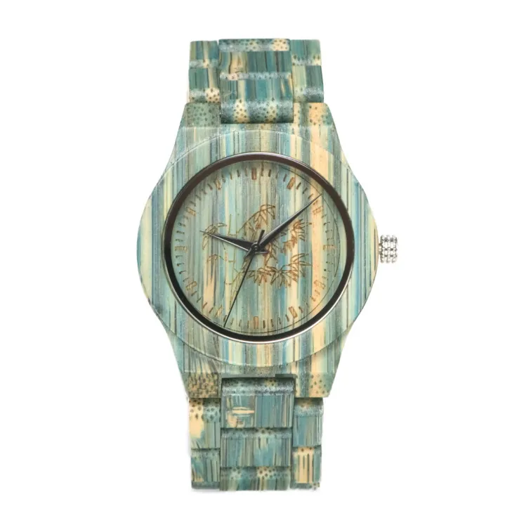SHIFENMEI Watch Colorful Bamboo Atmosphere Watches Natural Ecology Carbonization Simple Quartz Wristwatches2826