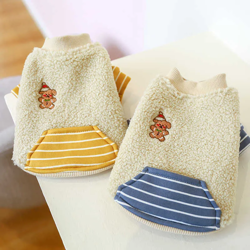 Pet Dog Clothes Winter Warm Lamb Wool Sweater Soft Warm Cotton Cut Puppy Dog Cat Costume Jacket Coat 211007