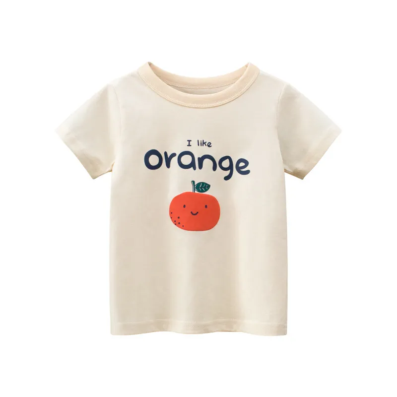 Baby Girls Fruits Stawberry Print T-Shirts Fashion Summer Kids Girl Soft Tees Toddler Casual Clothing 2-7 Years 210429