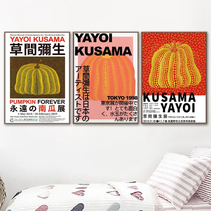Obrazy Yayoi Kusama dzieła sztuki plakaty i grafiki dyni ścienne zdjęcia Muzeum Muzeum Płótna malarstwo do salonu dom279l