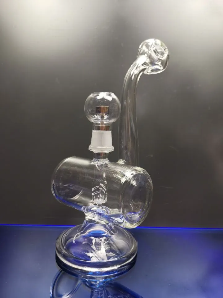 Dicke Glasbong Dab Rig Wasserpfeife Recycler Bohrinseln Glas Ölbrenner Wasserbong mit Titannagel 18,8 mm Gelenk Zeusart Shop