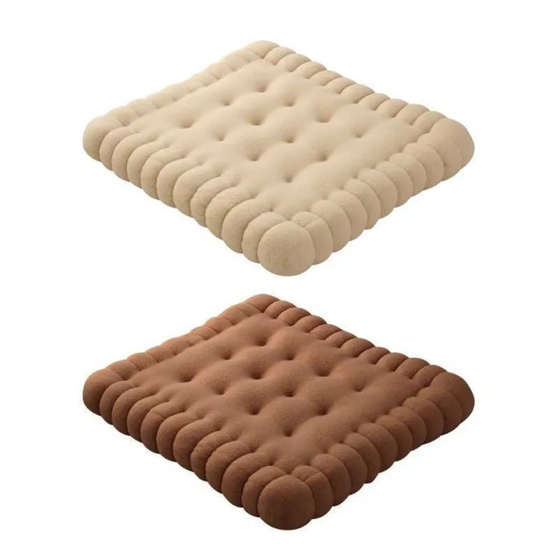 Cojín creativo con forma de galleta suave, almohada clásica, cojín para asiento de coche, galleta decorativa, Tatami, cojín trasero, sofá, hogar, 210716