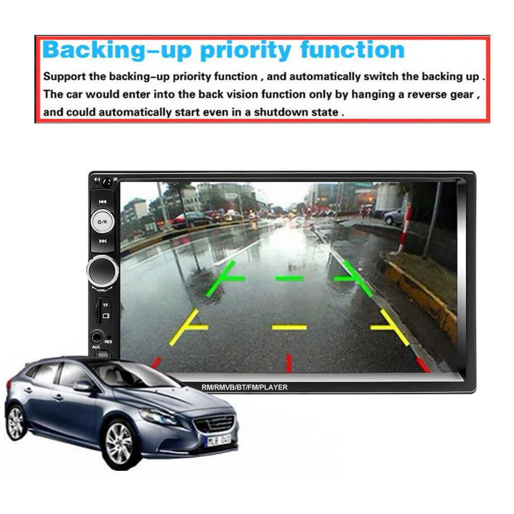 2 DIN CAR PARKERING RADIO 7 HD Autoradio Multimedia Player 2Din Touch Screen Auto Audio Stereo MP5 Bluetooth USB TF FM Camera 284S