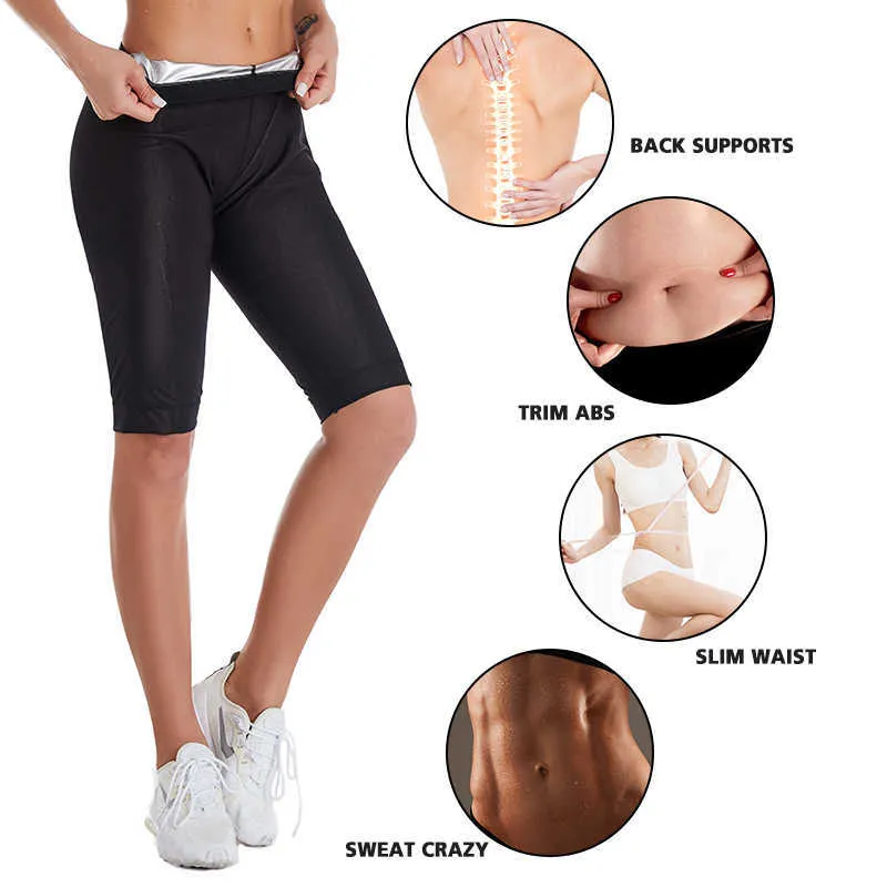 Abnehmen Hosen Neopren Taille Trainer Schweiß Sauna Shaper Frauen Bauch Thermo Leggings Fitness Workout 211218