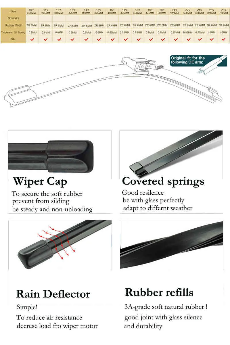 Erick's Wiper Blades For Mini Countryman R60 2010 - 2016 Windshield Windscreen Front Window 20"19"