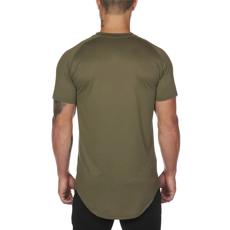 Nieuwe Mannen Korte Mouw Mesh T-shirt Zomer Sportscholen Kleding Mode Fitness Bodybuilding Strakke T-shirt Mannelijke Slanke Fit Tee Shirt Homme 210421