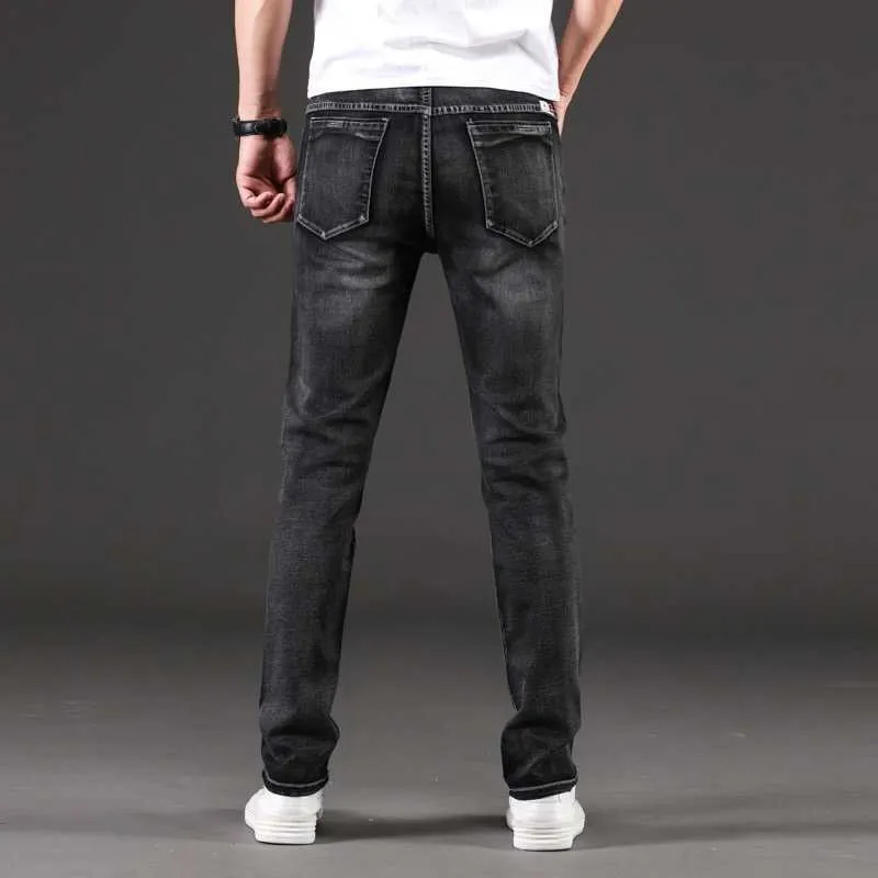 2020 New Arrival Stretch Solid Caurs Men Causal Spodnie Plus Rozmiar 42 44 46 Mężczyzn Dżinsy Spodnie X0621