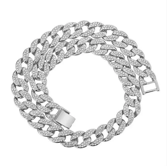 2021 12MM Miami Cuban Link Chain Necklace Bracelets Set For Mens Bling Hip Hop iced out diamond Gold Silver rapper chains Women Lu252Q