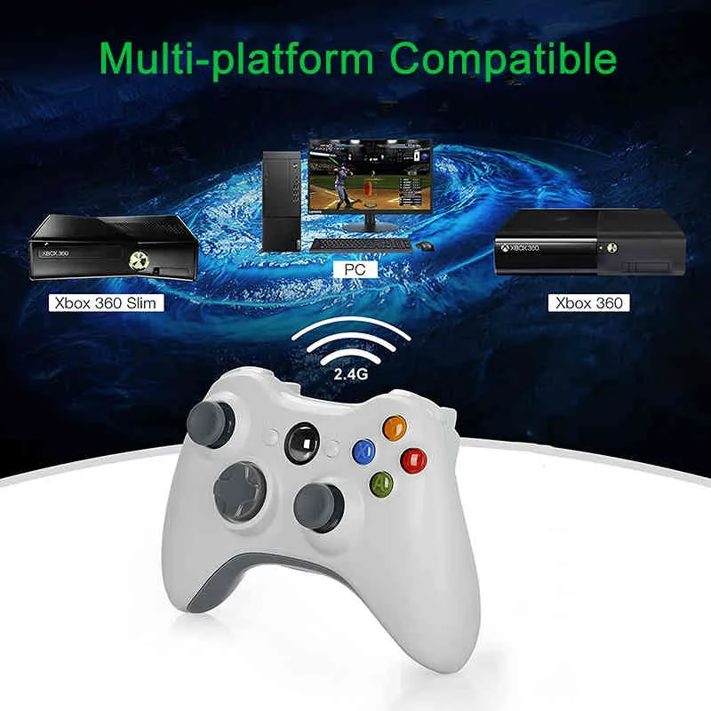 Controller wireless joystick 2.4G Gamepad 360 con ricevitore PC Windows 7 8 10 Giochi Xbox 360 Joypad
