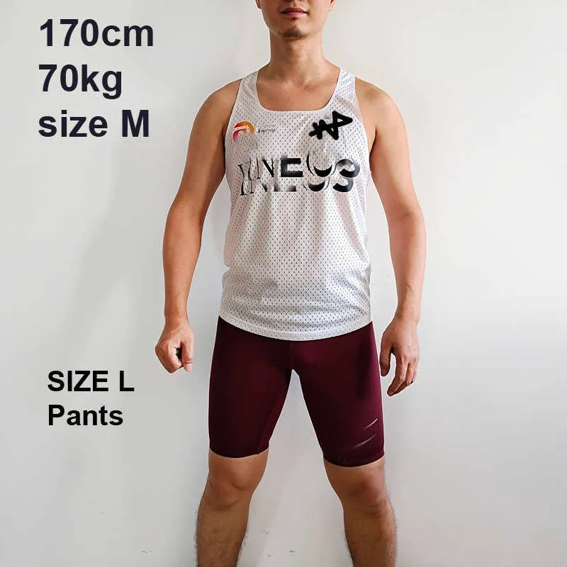 MAN FAST RUNNING NET Andningsbar Vest Speed ​​Suit Professional Atlete Track Field Singlet Customizable 210623