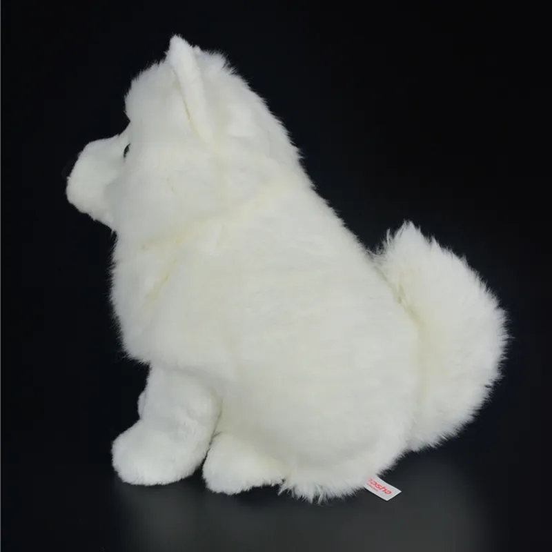 28 cm realistyczna samoyed pluszowe zabawki Śliczna symulacja biały pies Puppy Puppy Plush Animals