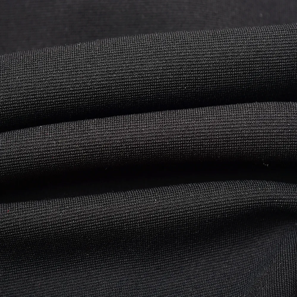 2021 Höstfall Kortärmad Notched-Lapel Black Dress Contrast Färg Stickade Knappar Enstaka Kvinnor Mode Klänningar G122006