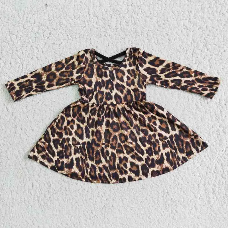 Dessin animé coloré robe de petite fille mignon chiot imprimé animal vêtements pour enfants robe à manches longues pour les filles G1215