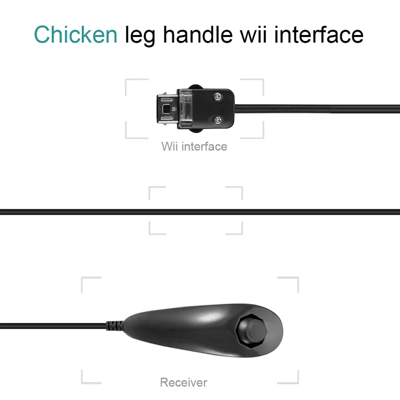 Nintend Wii 게임 컨트롤러 5 색 Nunchuck 손 곡선 게임 핸들 컨트롤러 Nunchuk For Nintendo Wii 게임 패드 게임