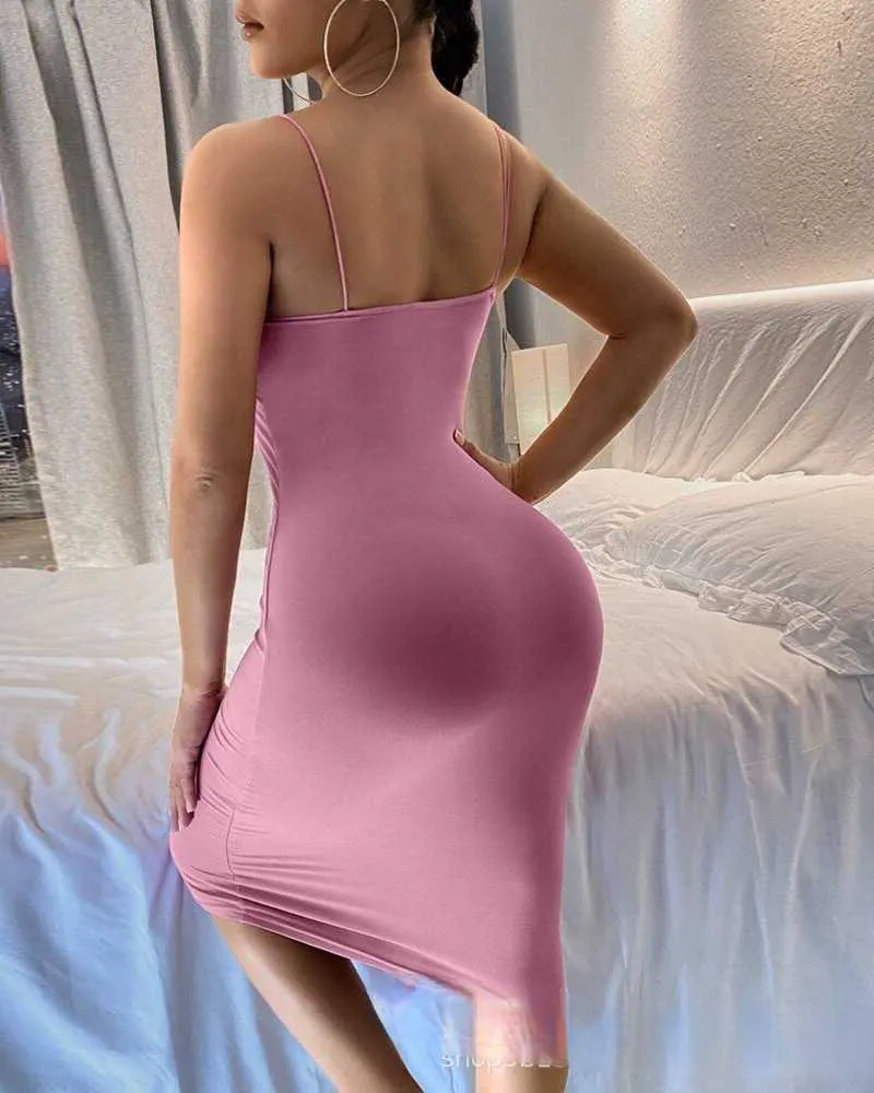 الصيف المرأة أنيقة حزب الفلورسنت عارية الذراعين السباغيتي حزام bodycon اللباس حزب bodycon مثير سيدة نادي ميدي اللباس Y1006