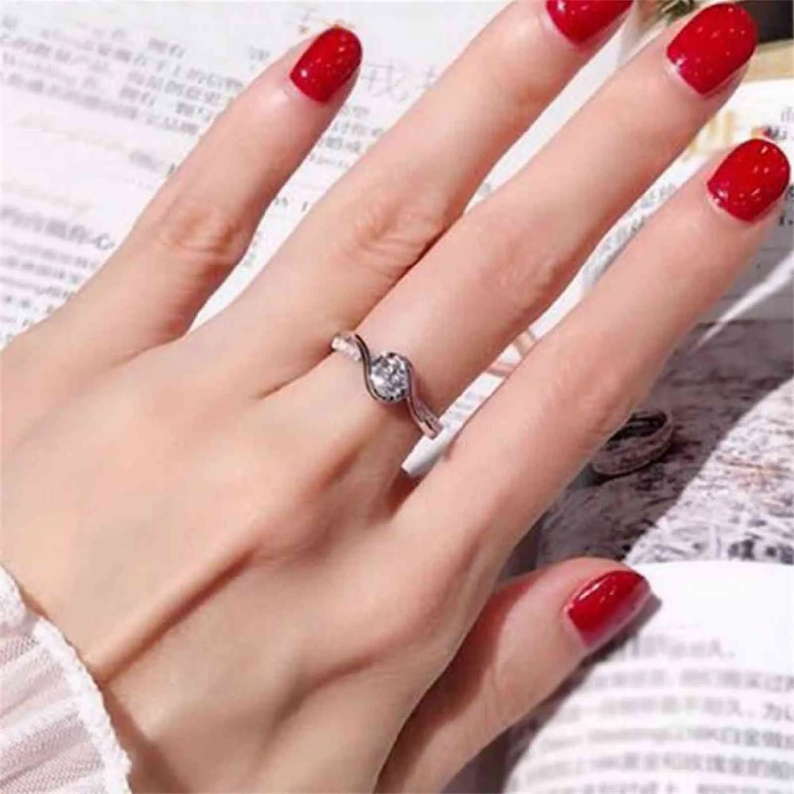 Gift Women Size 6-10 Couple Cubic Zirconia Fashion Jewelry Accessories White Sapphire Ring 925 Silver Rings Wedding Rings G1125