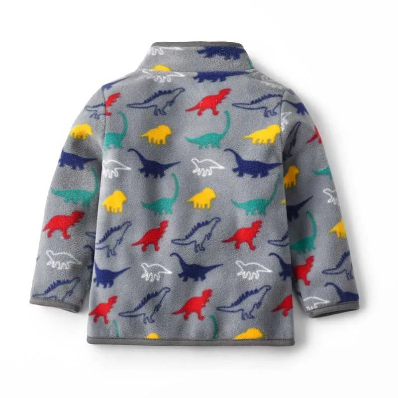 CROAL CHERIE Autumn Fleece Kids Jackets for Boys Dinosaur Warm Kids Boy Outerwear Windbreaker Winter Baby Boy Clothing (6)