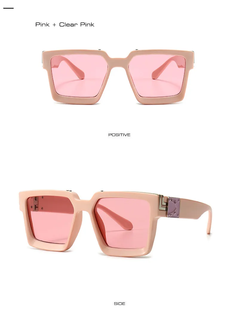 Gafas de sol de diseñador MILLONARIO de lujo, gafas de sol cuadradas Retro de marca, estilos de mujer, colores caramelo, gafas de sol de moda para hombre UV400253x