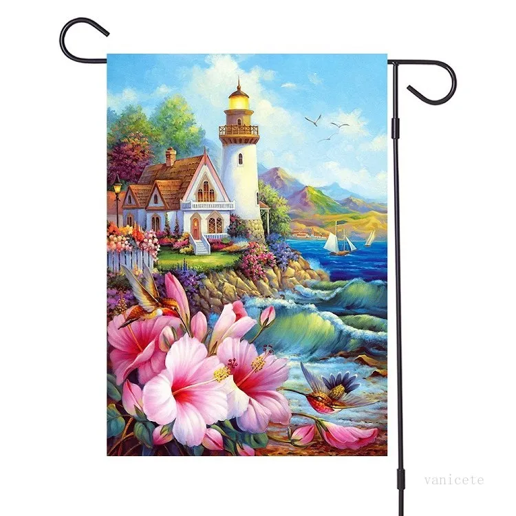 Butterfly Spring vlag Linnen Tuinvlag Dubbelzijdig printing Home Outdoor Thanksgiving Banner Flags Party Supplies 11Style T2I5195931531