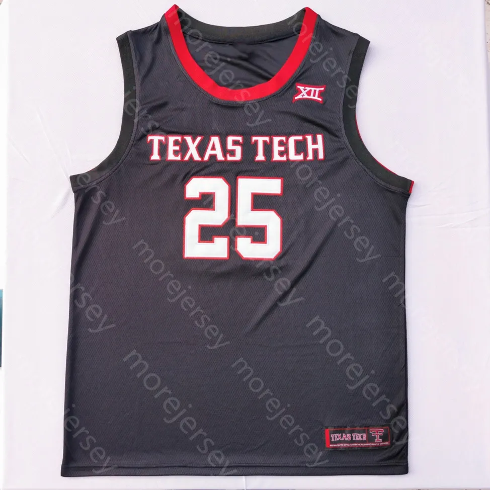 Basketballtrikots Benutzerdefinierte 2022 Texas Tech Basketballtrikot NCAA College Adonis Arms Marcus Santos-Silva Mylik Wilson Sardaar Calhoun Daniel Batcho Clarence