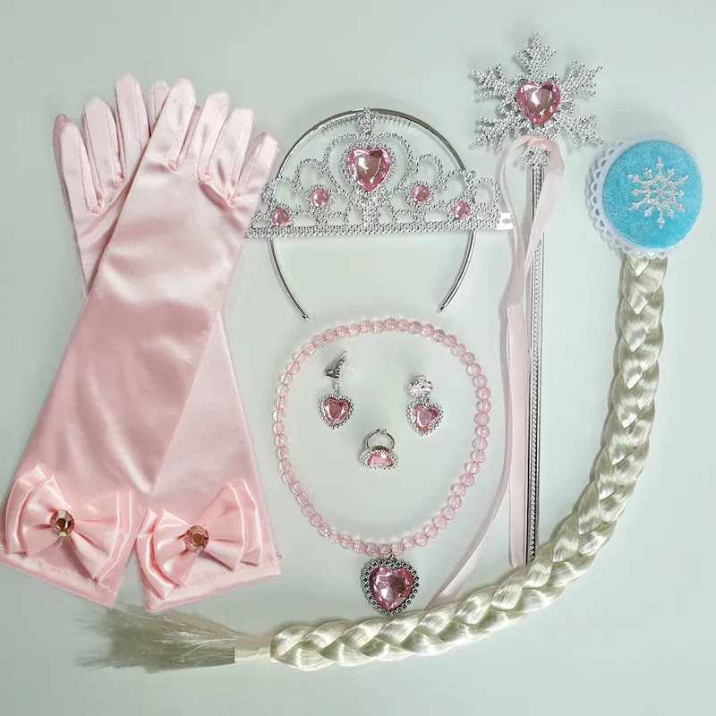 Ювелирные изделия Wonderland Детская розовая одежда. Объективная корона волшебная палочка Серьги с серьгами наборы наборов