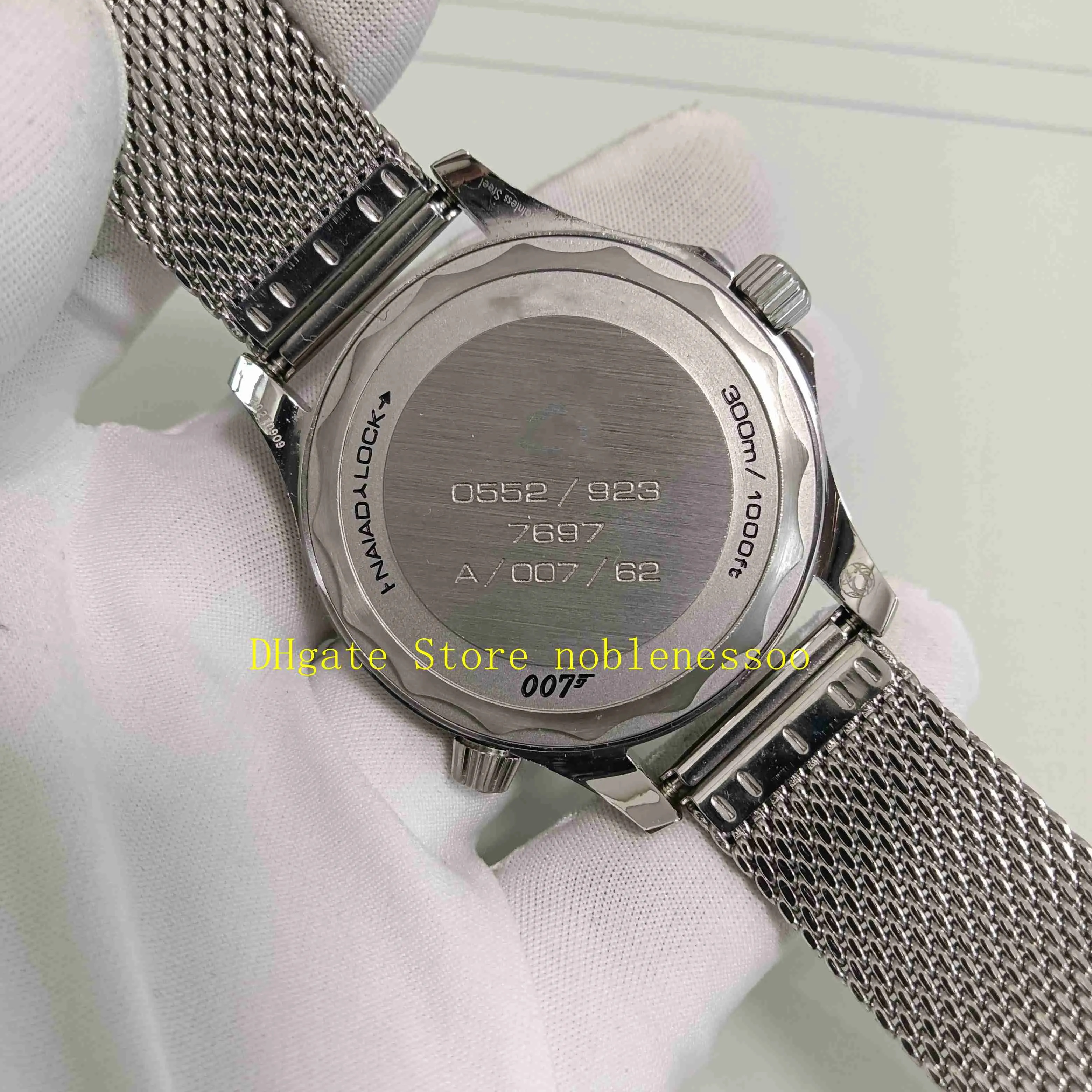 Heren 007 automatisch horloge Real Po Men zwarte wijzerplaat No Time To Die 300m 42mm roestvrijstalen armband editie Professionala279f