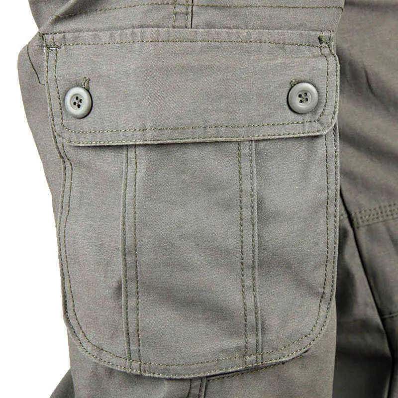 Pantaloni cargo da uomo Mens Casual Multi tasche Taglie forti militari 44 Pantaloni tattici Uomo Outwear Army Pantaloni dritti Pantaloni lunghi 211201