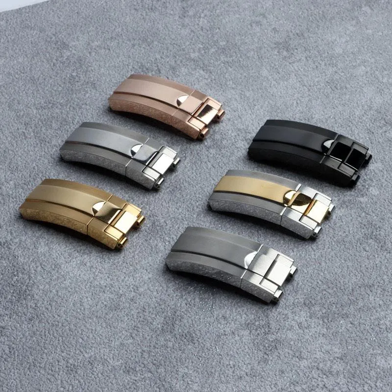 Bandes de montre 20mm noir extrémité incurvée bracelet en caoutchouc de silicone pour bracelet de rôle sous-marin GMT bracelet Glidelock fermoir version courte 2707