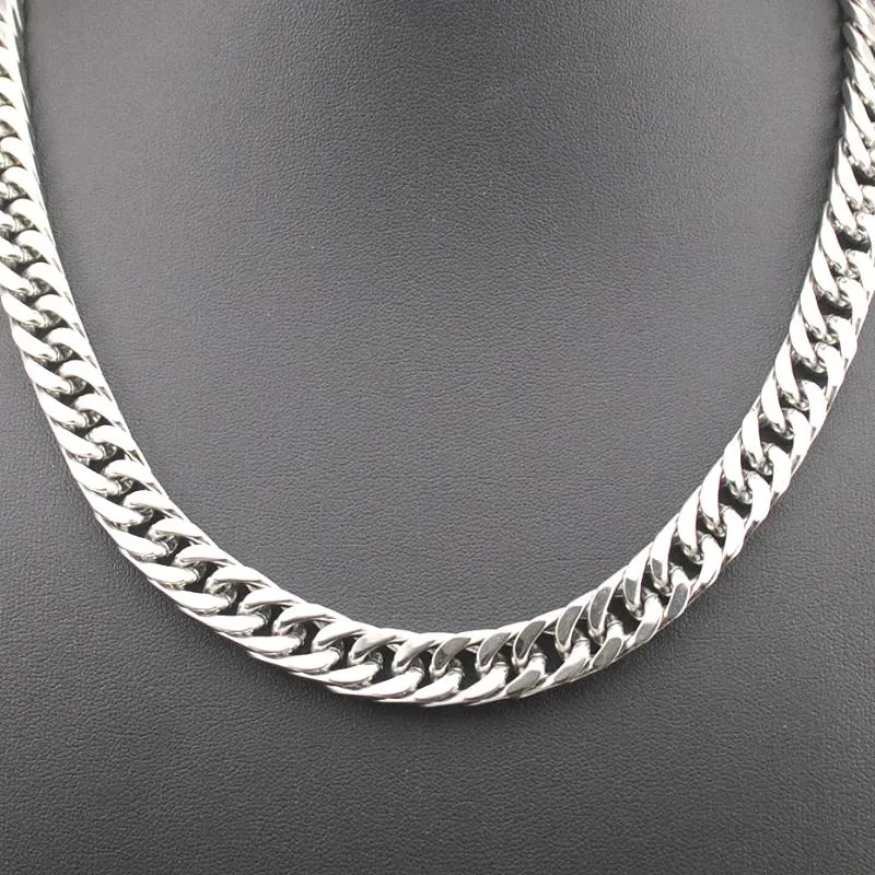 40 45 50 55 60 65 70 90CM collier à maillons en acier inoxydable bijoux 10mm de largeur HZN024 Chains209p