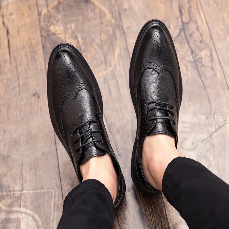 Chaussures plates résistantes à l'usure pour hommes, pantoufles antidérapantes de marque décontractées, Bullock formel de haute qualité