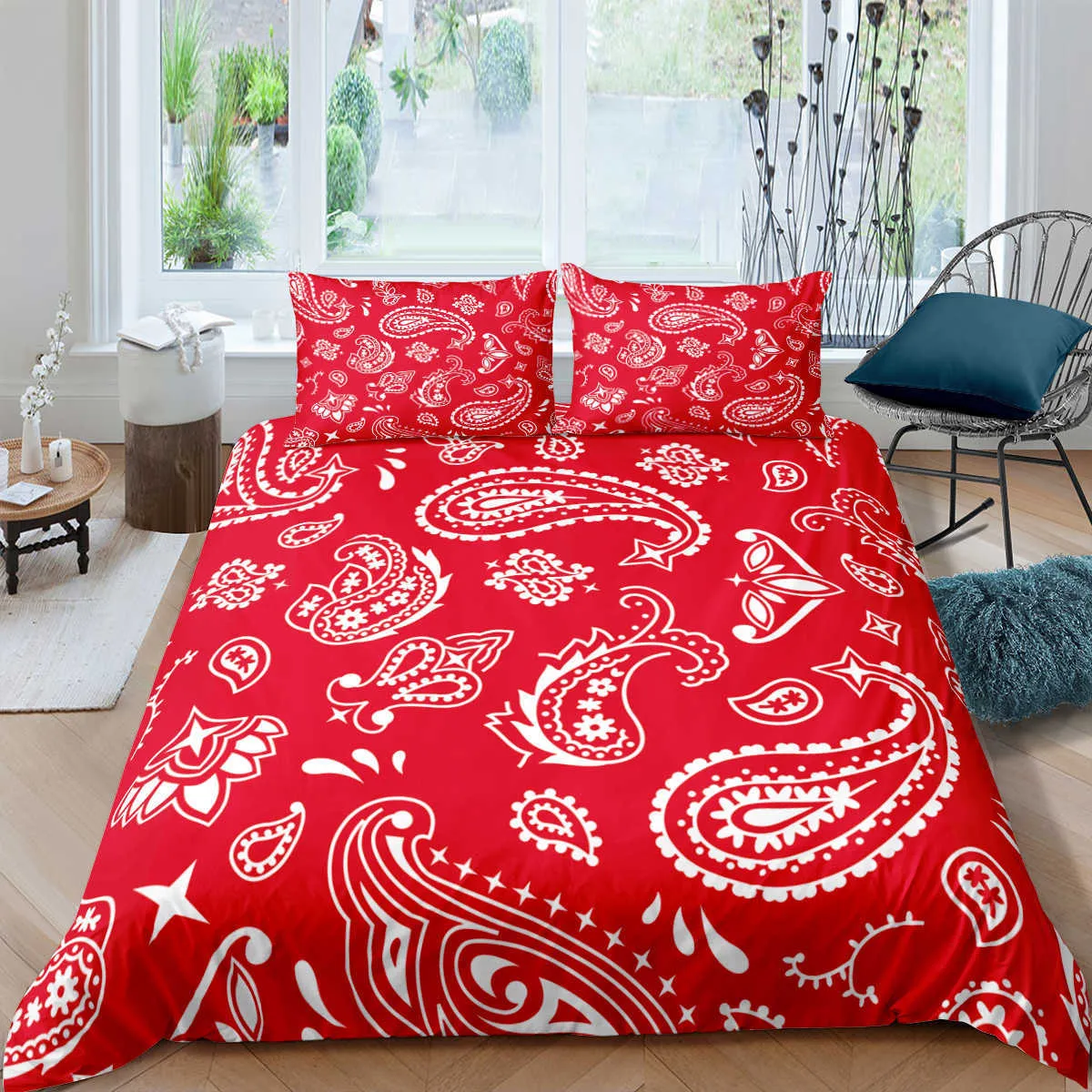 Paisley Bandana Printed Duvet Cover Bedding Sets With Pillow Case Luxury Bedspread Single Full Queen King Size H09135221950
