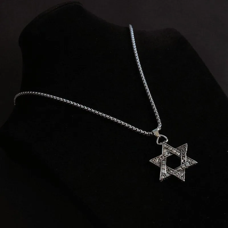 قلادة قلادة Kpop نجم ديفيد إسرائيل سلسلة للرجال نساء يهوديكا اللون الهيب هوب الطويل المجوهرات اليهودية الأولاد هدية 269 كيلو باطن