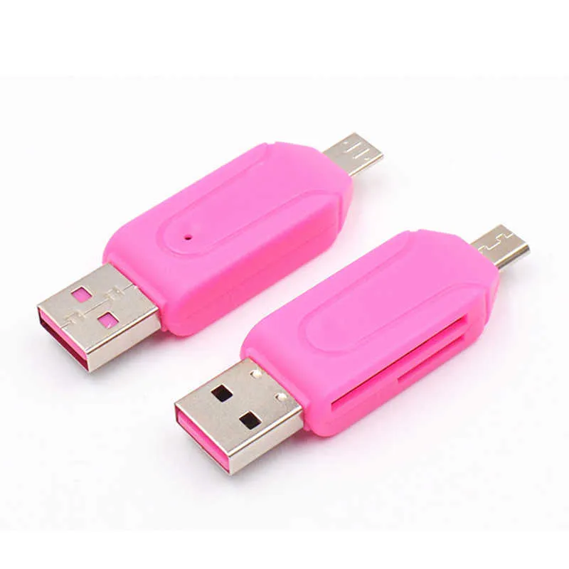 2 in 1 OTG 마이크로 SD 카드 리더 USB 카드 리더 USB 마이크로 SD TF 어댑터 플래시 드라이브 스마트 메모리 카드 리더 카드 리더 1040868