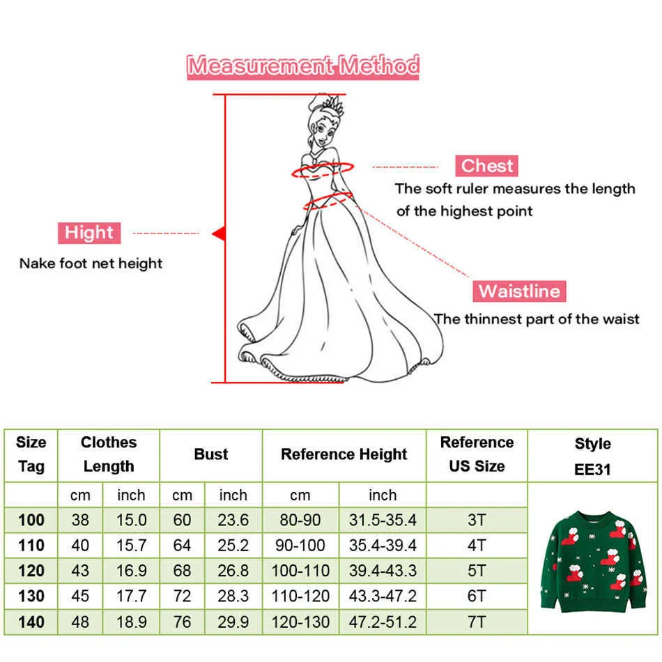 Kerstmiskleding Gebreide babyjongen meisje truien herfst winter cartoon kerst sokken patroon trui 2-7 jaar Y1024