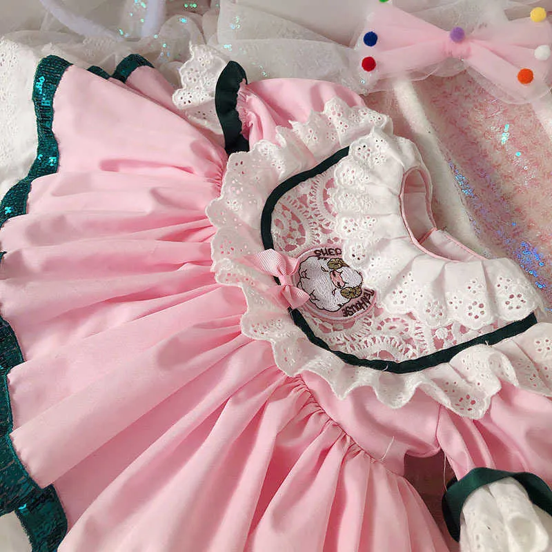 Baby Mädchen Lolita Kleid Kinder Spanisch Prinzessin Kleider Spitze Cartoon Nette Ballkleid Kleider für Mädchen Geburtstag Party Vestidos 210615