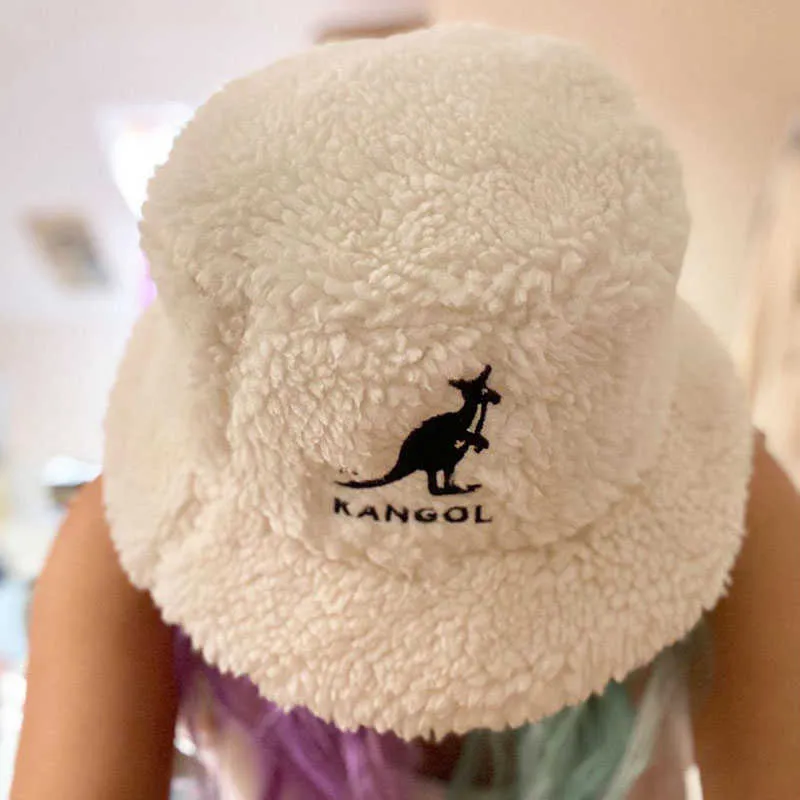 NEU Kangol bestickter Eimer Hüte Tiermuster Sonnenhüte Schatten Kuppel Mode Lämmer Wolle für Paar Reisen Saa31684 Q07032243553