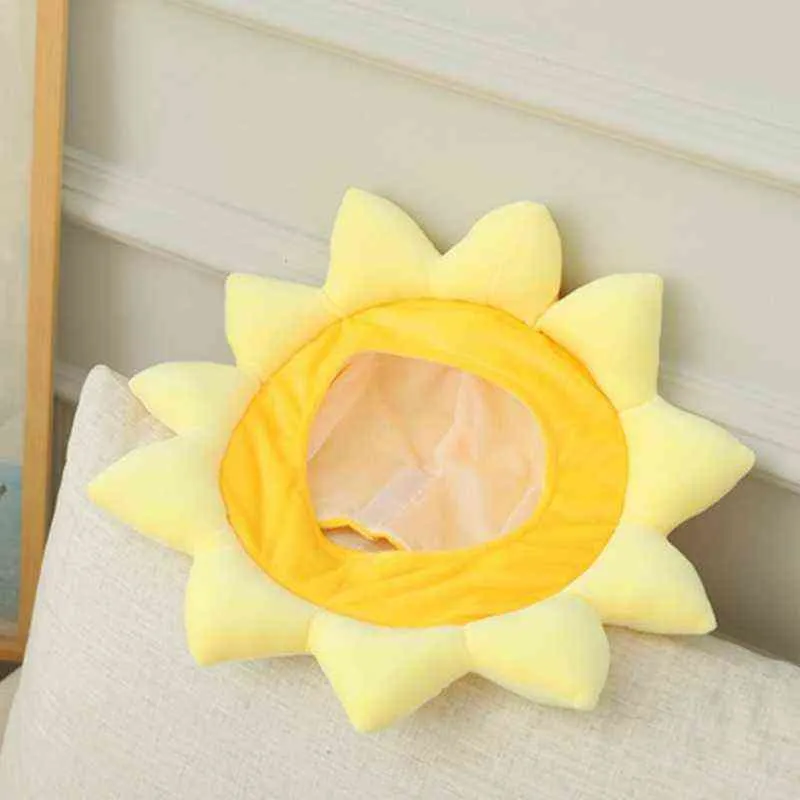 Kawaii tecknad gul solros plysch hatt rolig fylld leksaker huvudbonad varm beanie earflap cosplay party rekvisita y21111