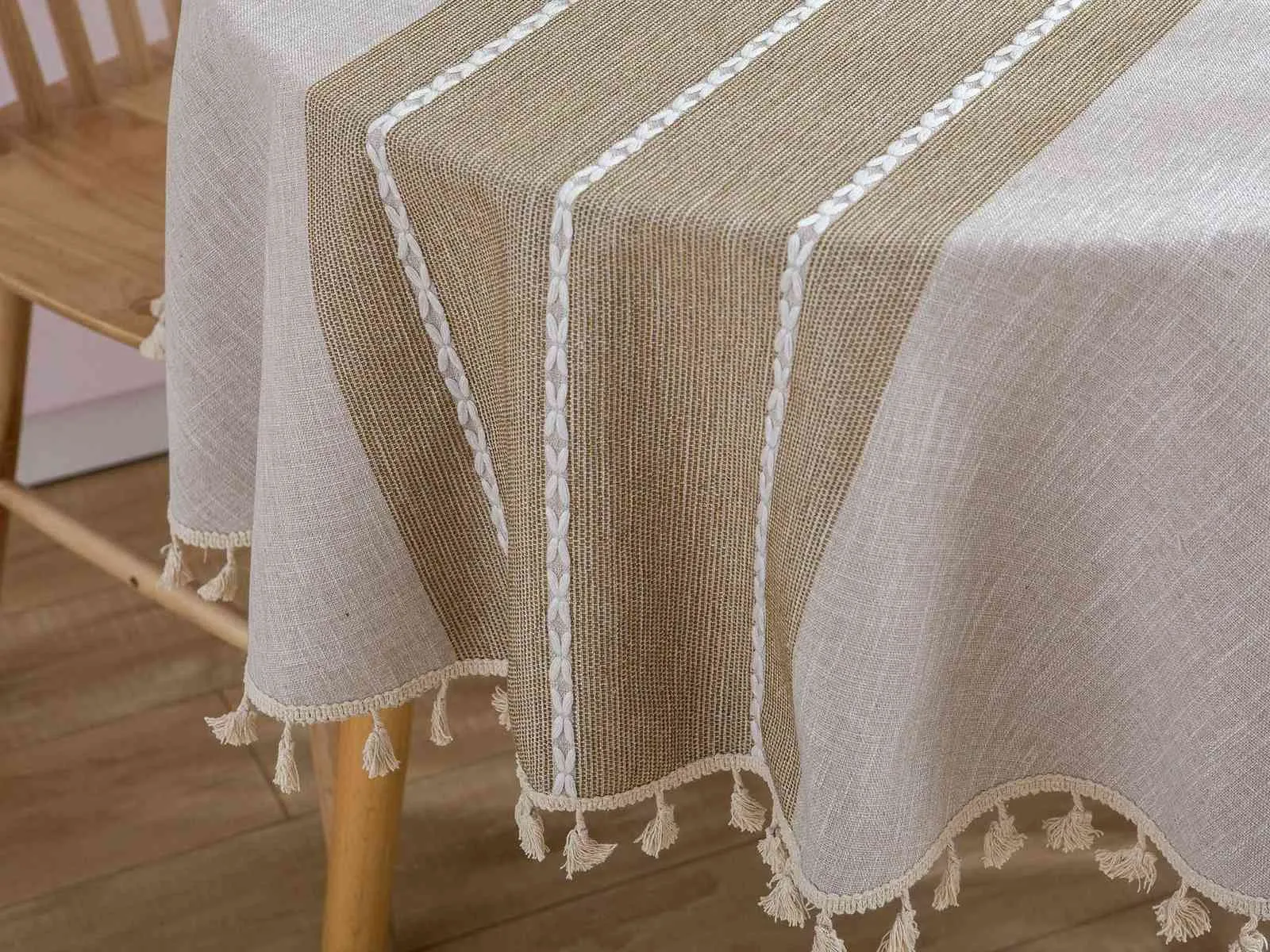 Gitetex Dekoracyjne obrusy bawełniane tkaniny okrągłe tkaniny Pokrywa jadowa Obrus ​​Tafelkleed Mantel Mesa Nappe 210724