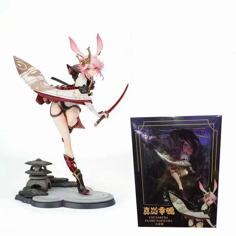 27cm Anime Honkai Impact 3 Sakura Yae Hérétique Miko Valkyrie PVC Figure d'action Toys Anime Modèle Toys for Friend Gifts Q06214289016