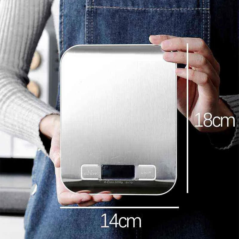 10/5Kg balance de cuisine en acier inoxydable balance alimentaire régime postal Balance mesure LCD balances électroniques 211221