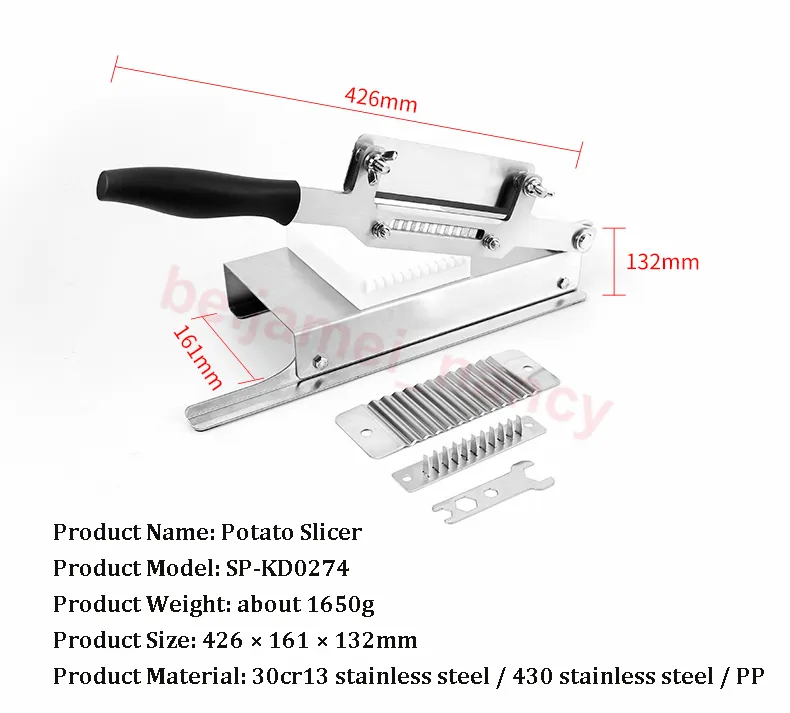 Cortador de patatas multifuncional, cortador ondulado de verduras, patatas, zanahorias, máquina de rodajas, corte ondulado, Slices236T