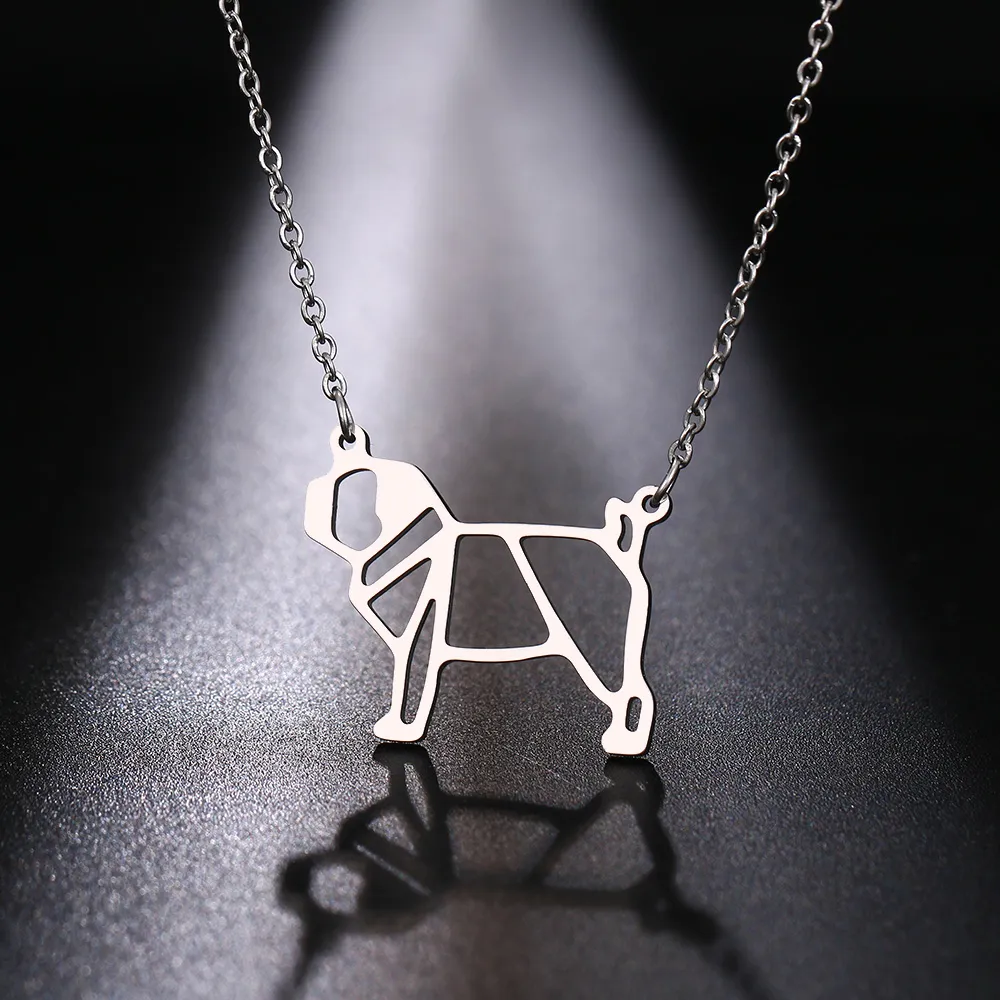 Cacana Stainless Steel Necklac Cute Dog Pet Pendant for Women Love My Pet Animal Dog Necklace Choker Ketting Jewelry Gift (7)