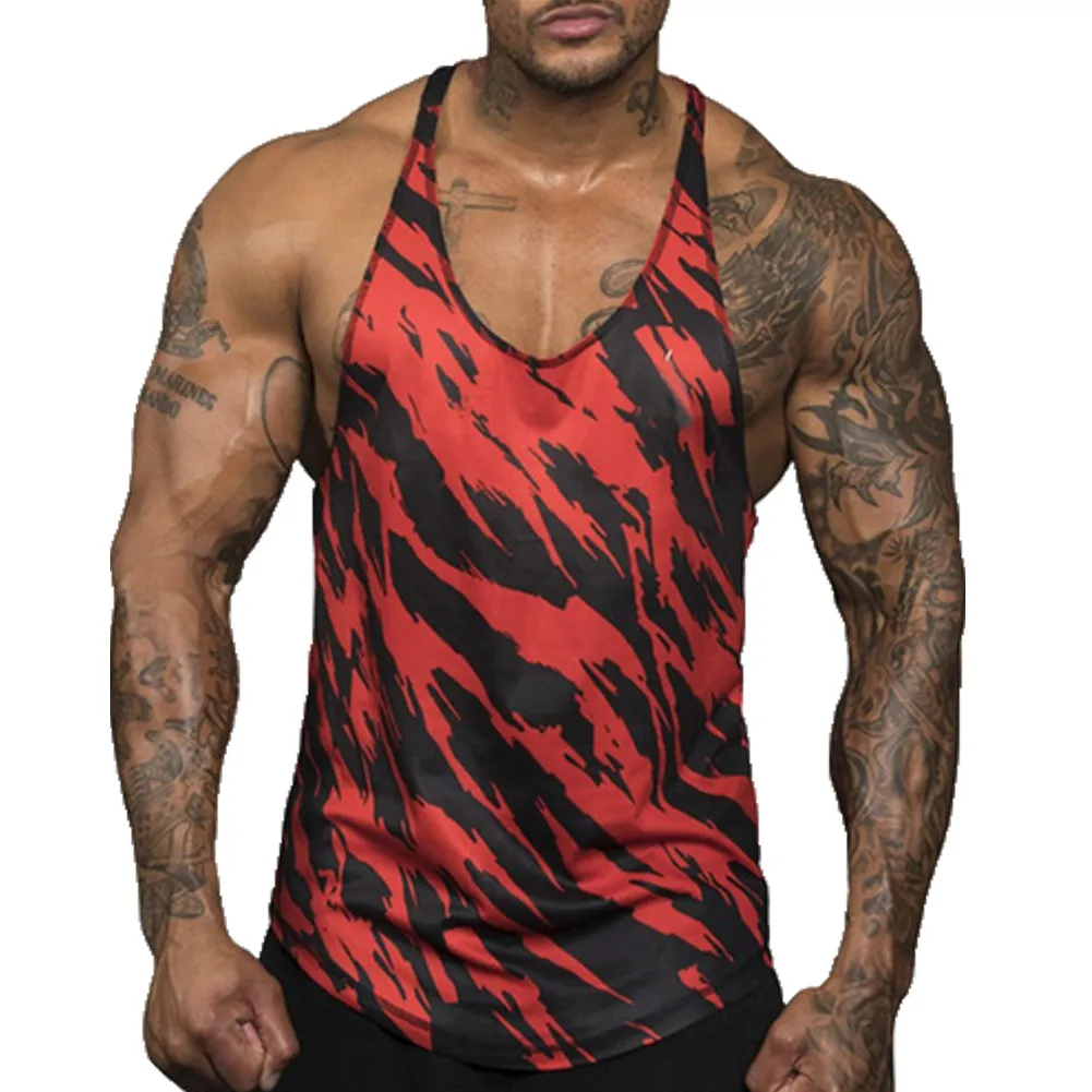 Gym Men Bodybuilding camo senza maniche canotte singolo top muscolare stringer atletico fitness top vestiti estivi6649774