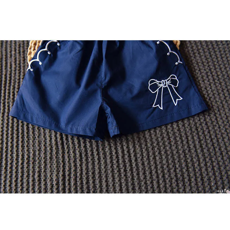 Love DDMMの女の子セット夏の子供服女の子の弓半袖Tシャツ+カジュアルショーツツーピーススーツ210715
